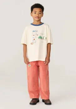Bobo Choses pantaloni straight pentru copii din bumbac imagine