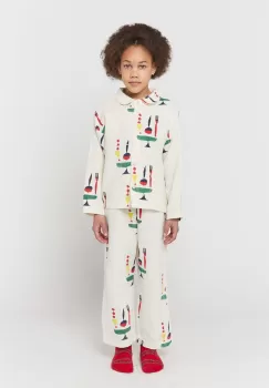 Bobo Choses pijamale de bumbac pentru copii culoarea bej, modelator imagine