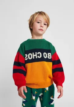 Bobo Choses pulover de bumbac pentru copii culoarea galben, 225AC109 imagine
