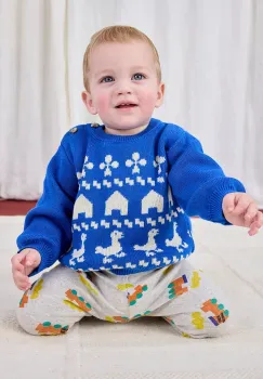 Bobo Choses pulover din bumbac pentru bebelusi Farm jaquard 225AB100 imagine