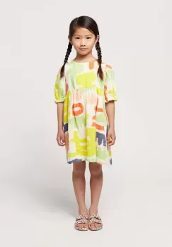 Bobo Choses rochie din bumbac pentru copii culoarea galben, mini, evazati imagine