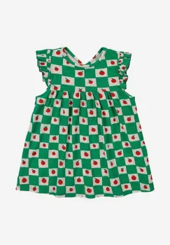Bobo Choses rochie din bumbac pentru copii culoarea verde, mini, evazati imagine