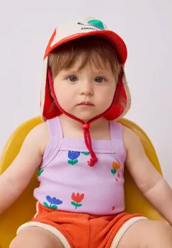 Bobo Choses sapca din bumbac pentru copii Funny Snail culoarea rosu, bumbac, din tesatura neteda, 125AH007 imagine