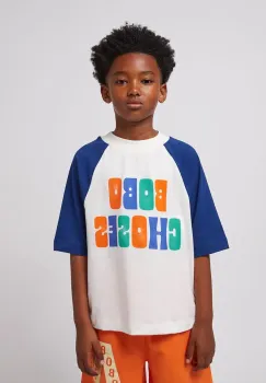 Bobo Choses tricou de bumbac pentru copii culoarea alb, cu imprimeu, 125AC125 imagine