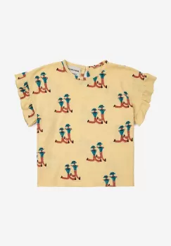 Bobo Choses tricou de bumbac pentru copii culoarea galben imagine