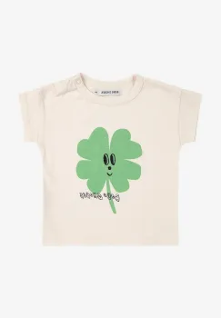 Bobo Choses tricou de bumbac pentru copii Lucky Clover culoarea alb, cu imprimeu, 225AB032 imagine