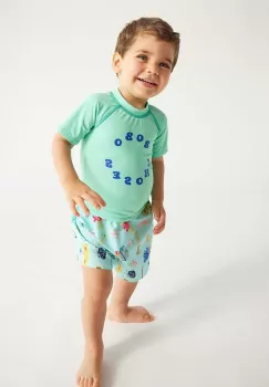 Bobo Choses tricou de inot pentru bebelusi culoarea turcoaz imagine