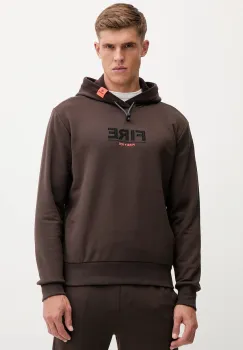 BOGNER Fire+Ice hanorac de bumbac KRISTAN culoarea maro, cu gluga, cu imprimeu, 84318517 imagine