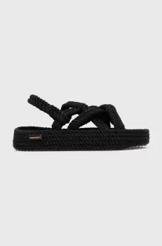 Bohonomad sandale Bodrum femei, culoarea negru, cu platforma imagine