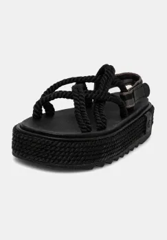 Bohonomad sandale Bodrum femei, culoarea negru, cu platforma, BOD.0020.CPS imagine