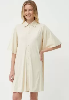 Bomboogie rochie din bumbac culoarea bej, mini, oversize, AW8488TJOR4 imagine