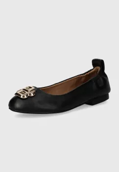 BOSS balerini de piele Dasy culoarea negru, 50523537 imagine