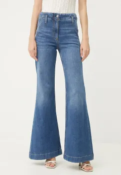 BOSS blugi din amestec de matase high waist, 50542553 imagine