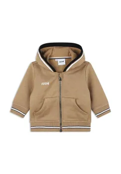 BOSS bluza bebe culoarea bej, cu gluga, modelator, J51246 imagine