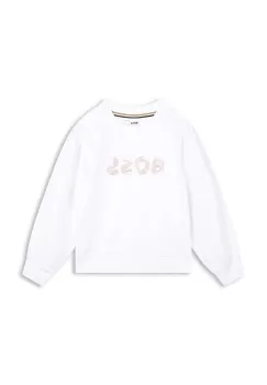 BOSS bluza copii culoarea alb, cu imprimeu imagine