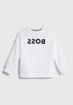 BOSS bluza copii culoarea alb, cu imprimeu imagine