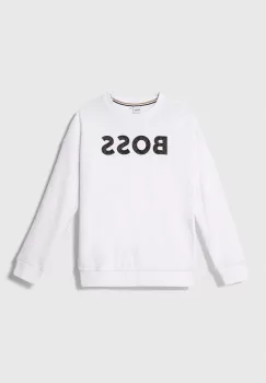 BOSS bluza copii culoarea alb, cu imprimeu imagine