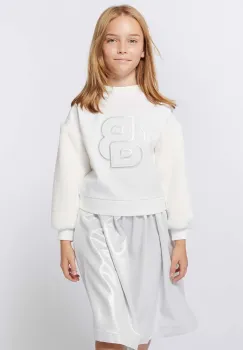 BOSS bluza copii culoarea alb, cu imprimeu, J51112 imagine