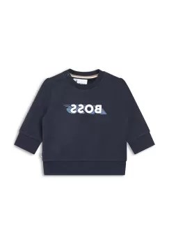 BOSS bluza copii culoarea albastru marin, cu imprimeu imagine