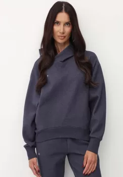 BOSS bluza femei, culoarea albastru marin, cu gluga, neted, 50522096 imagine