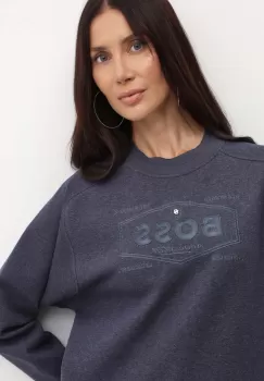 BOSS bluza femei, culoarea albastru marin, cu imprimeu, 50518770 imagine