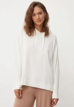 BOSS bluza femei, culoarea bej, cu gluga, neted, 50520139 imagine