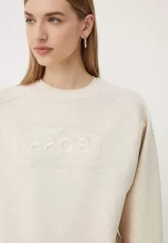 BOSS bluza femei, culoarea bej, cu imprimeu, 50518770 imagine