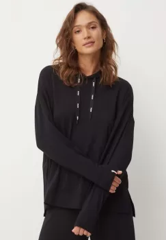 BOSS bluza femei, culoarea negru, cu gluga, neted, 50520139 imagine
