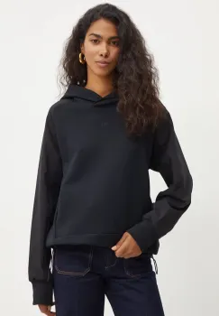 BOSS bluza femei, culoarea negru, cu gluga, neted, 50524545 imagine