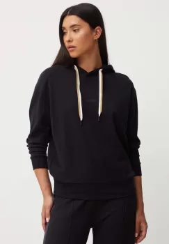 BOSS bluza lounge culoarea negru, cu gluga, neted, 50524760 imagine