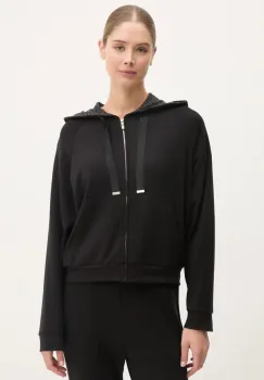 BOSS bluza lounge culoarea negru, cu gluga, neted, 50535842 imagine