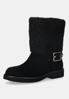 BOSS botine Eleri culoarea negru, cu toc plat, 50552748 imagine