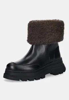 BOSS botine Foster culoarea negru, cu platforma, izolare usoara, 50552776 imagine