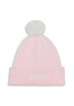 BOSS caciula de bumbac pentru copii culoarea roz, J52718 imagine