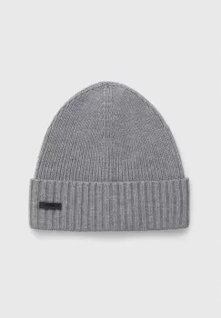 BOSS caciula de lana culoarea gri, de lana imagine