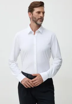 BOSS camasa barbati, culoarea alb, cu guler clasic, regular, 50503554 imagine