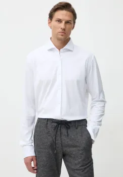 BOSS camasa barbati, culoarea alb, cu guler italian, regular, 50473313 imagine