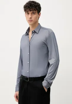 BOSS camasa barbati, culoarea bleumarin, cu guler clasic, slim, 50533434 imagine