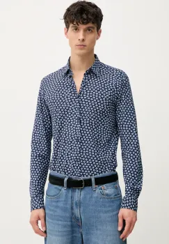 BOSS camasa barbati, culoarea bleumarin, cu guler clasic, slim, 50539456 imagine