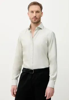 BOSS camasa barbati, culoarea gri, cu guler italian, slim, 50539203 imagine