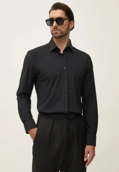 BOSS camasa barbati, culoarea negru, cu guler clasic, regular, 50503554 imagine