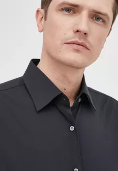 BOSS camasa barbati, culoarea negru, cu guler clasic, slim imagine