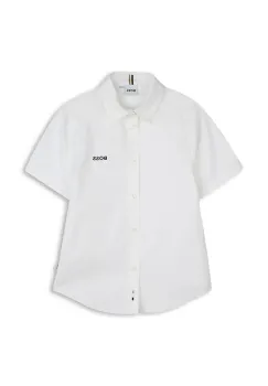 BOSS camasa de bumbac pentru copii culoarea alb, J52273 imagine