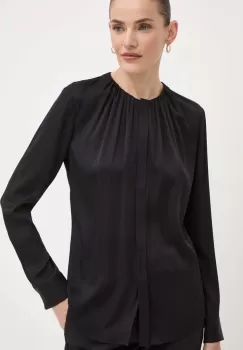 BOSS camasa de matase culoarea negru, regular imagine