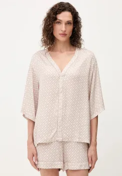 BOSS camasa de pijama culoarea bej, 50545615 imagine