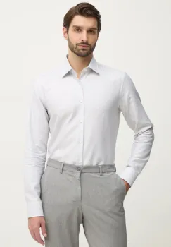 BOSS camasa din bumbac barbati, culoarea alb, cu guler clasic, regular, 50533040 imagine