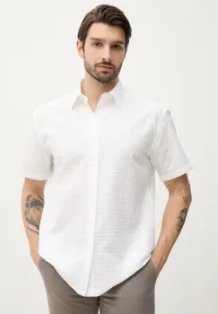 BOSS camasa din bumbac barbati, culoarea alb, cu guler clasic, regular, 50540267 imagine