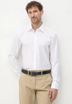 BOSS camasa din bumbac barbati, culoarea alb, cu guler clasic, slim, 50532875 imagine