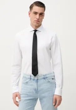BOSS camasa din bumbac barbati, culoarea alb, cu guler italian, slim, 50527675 imagine