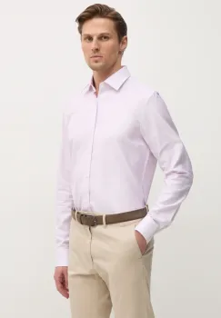 BOSS camasa din bumbac barbati, culoarea roz, cu guler clasic, regular, 50533040 imagine